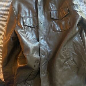 Brown leather jacket, size L US Mens